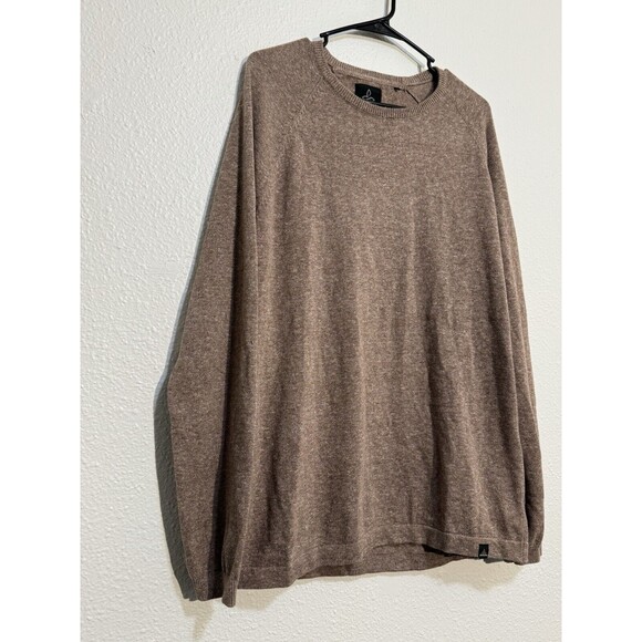 EUC PrAna Breathe Koala Crew Pullover Sweater Mens Large Brown Organic Cotton - Picture 4 of 16